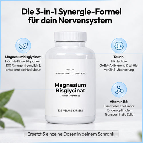 ZNS-Logic Magnesiumbisglycinat - Hochdosiert - 120 Kapseln